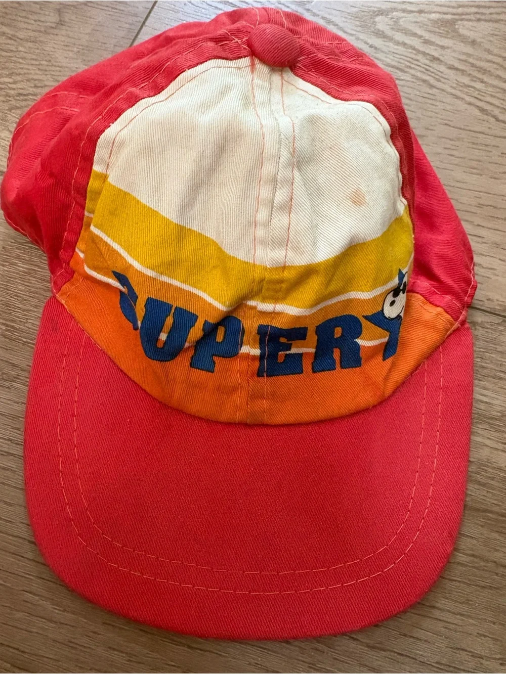 Vintage Snoopy Hat Colorful “Super” Red Orange Yellow *Read*